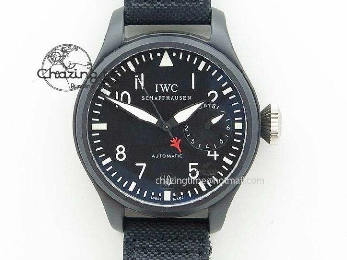 MIROTIME 1222 Pilot IW326901 Real Ceramic MK 1:1 Best Edition Black Dial On Nylon Strap MIYOTA FastDry 7126